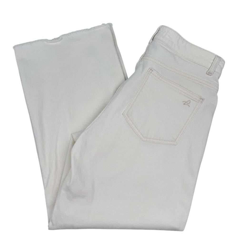 DL1961 Hepburn Wide Leg Jeans High Rise Eggshell Cropped Size 28 Stretch